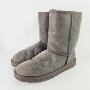 UGG Australia Boots Mens 10 Classic Short Bomber Chocolate Brown Shearling 5984